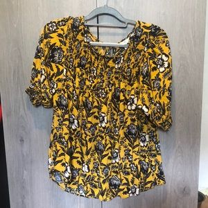 Yellow floral shirt